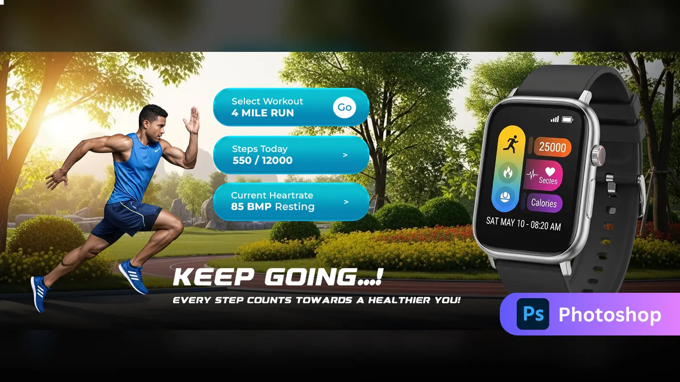 Smartwatch Fitness Tracker Promotion Template