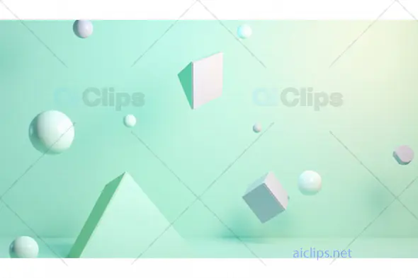 Minimalist Mint Green Geometric Shapes Background