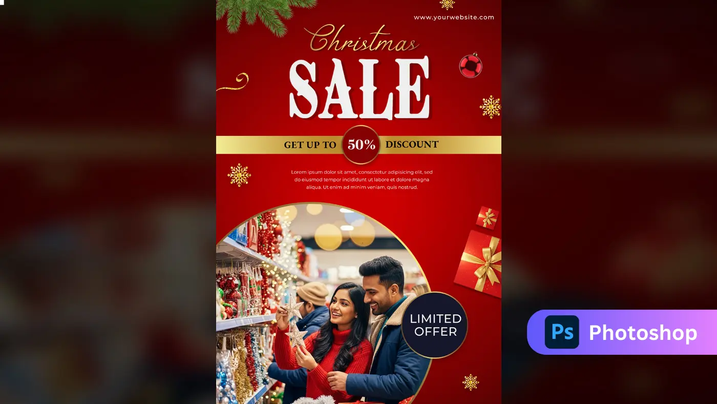 Luxury Christmas Sale Promotion Template