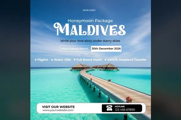 Maldives Resort Holiday Ad Template