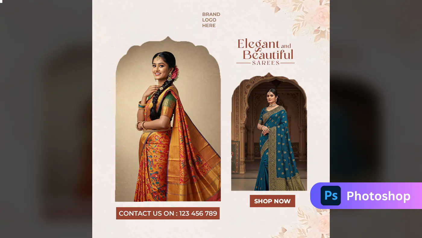 Elegant Saree Promotion Template