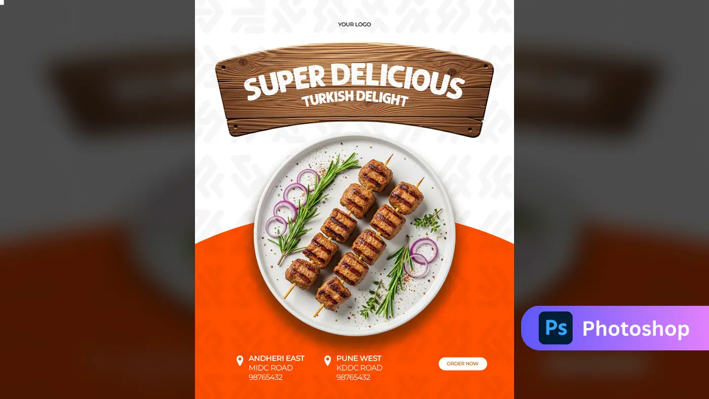 Savory Turkish Kebab Promotional Template