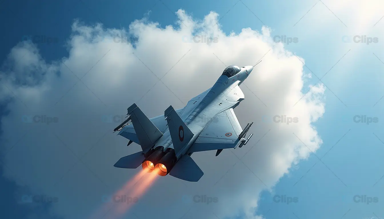 Fighter Jet in Takeoff with Afterburners – Power and Speed in Action