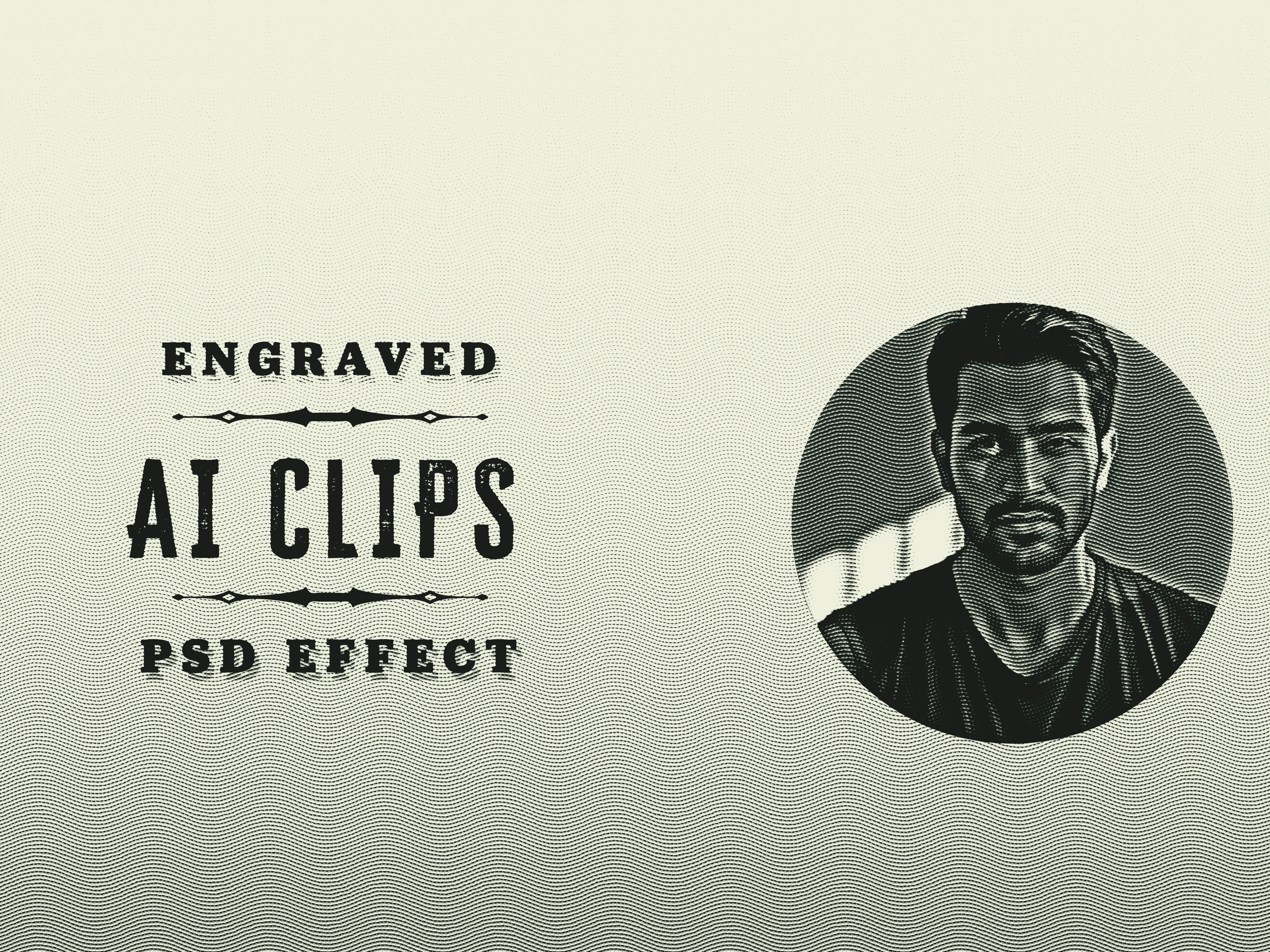 Halftone Style Engraved Portrait Effect