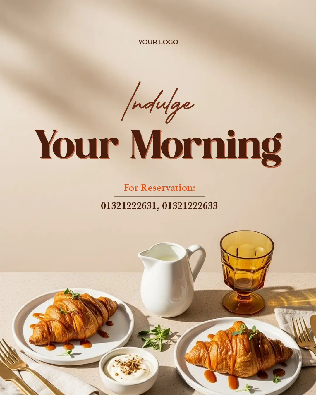 Elegant Cafe Breakfast Ad Template