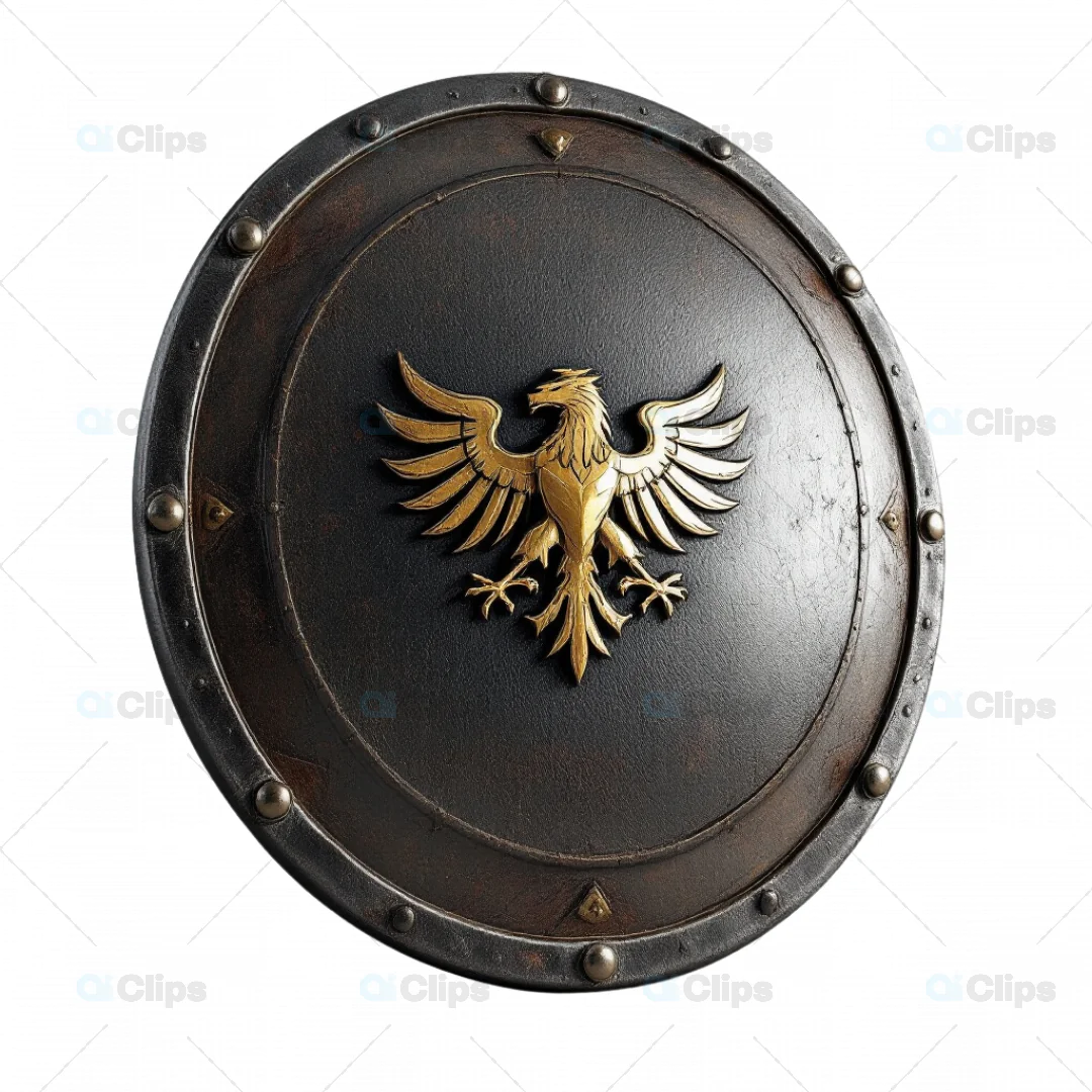 Medieval Eagle Emblem Shield 3D Model with Antique Finish