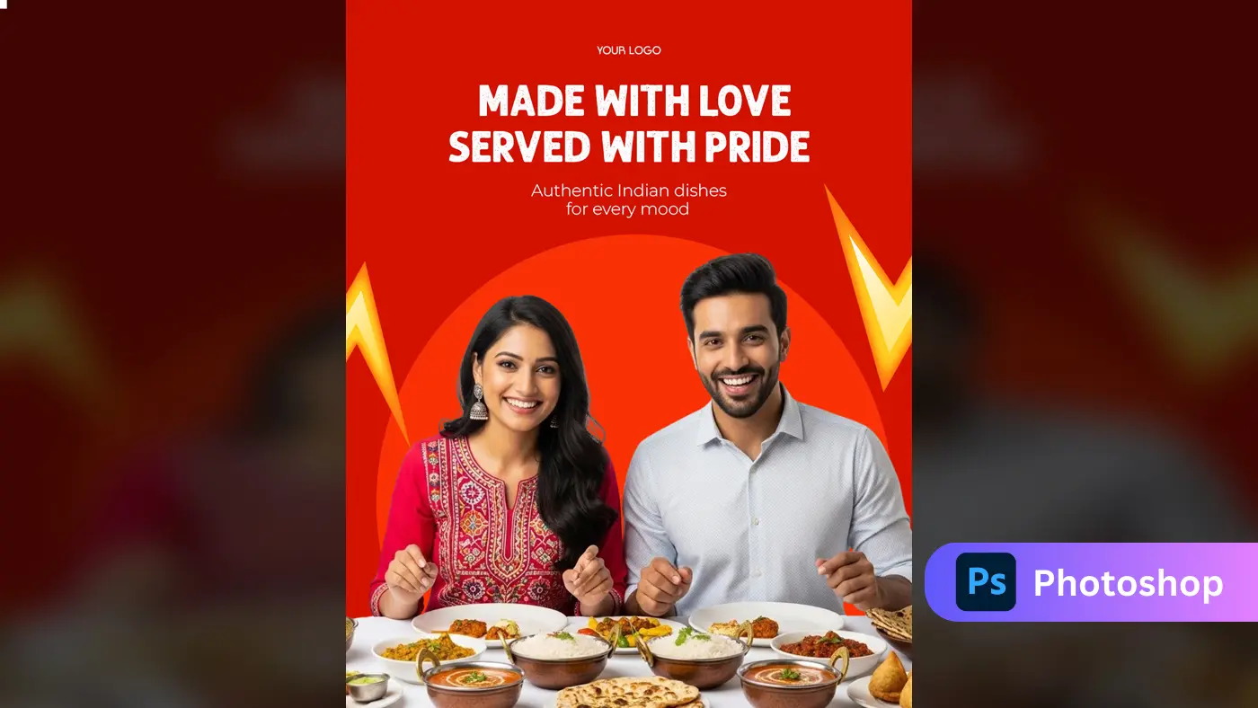 Indian Cuisine Promotional Ad Template