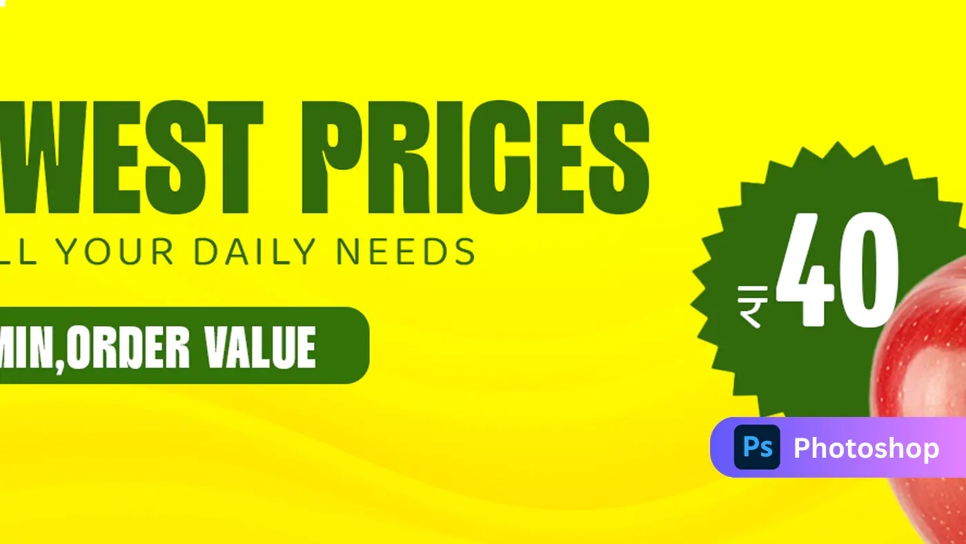 Daily Needs Grocery Price Banner PSD Template