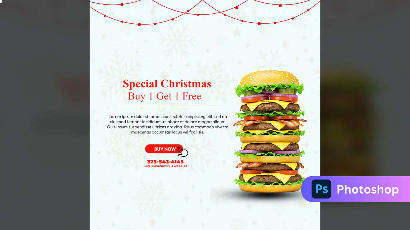 Christmas Burger Promo Template