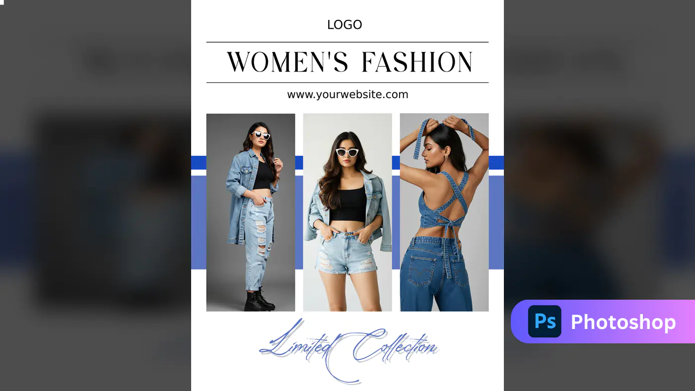Denim Fashion Collection Promotional Template