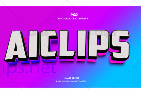 3D Bold Text Effect PSD