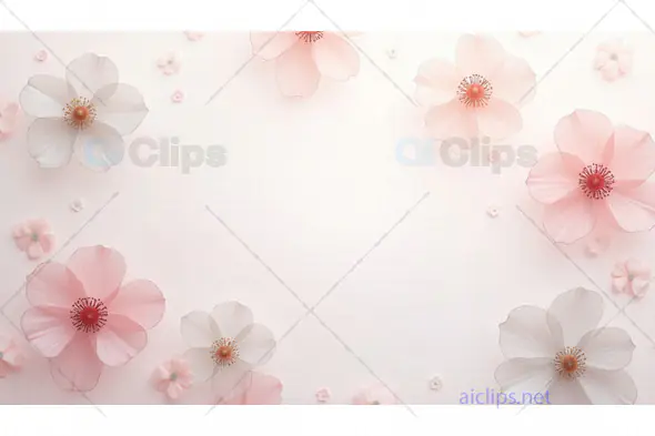 Pastel Pink and White Petals with Minimalist Layout