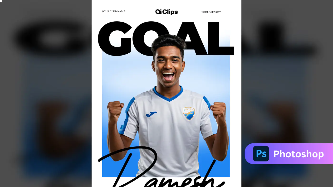 Enhanced Soccer Player Magazine Cover Template