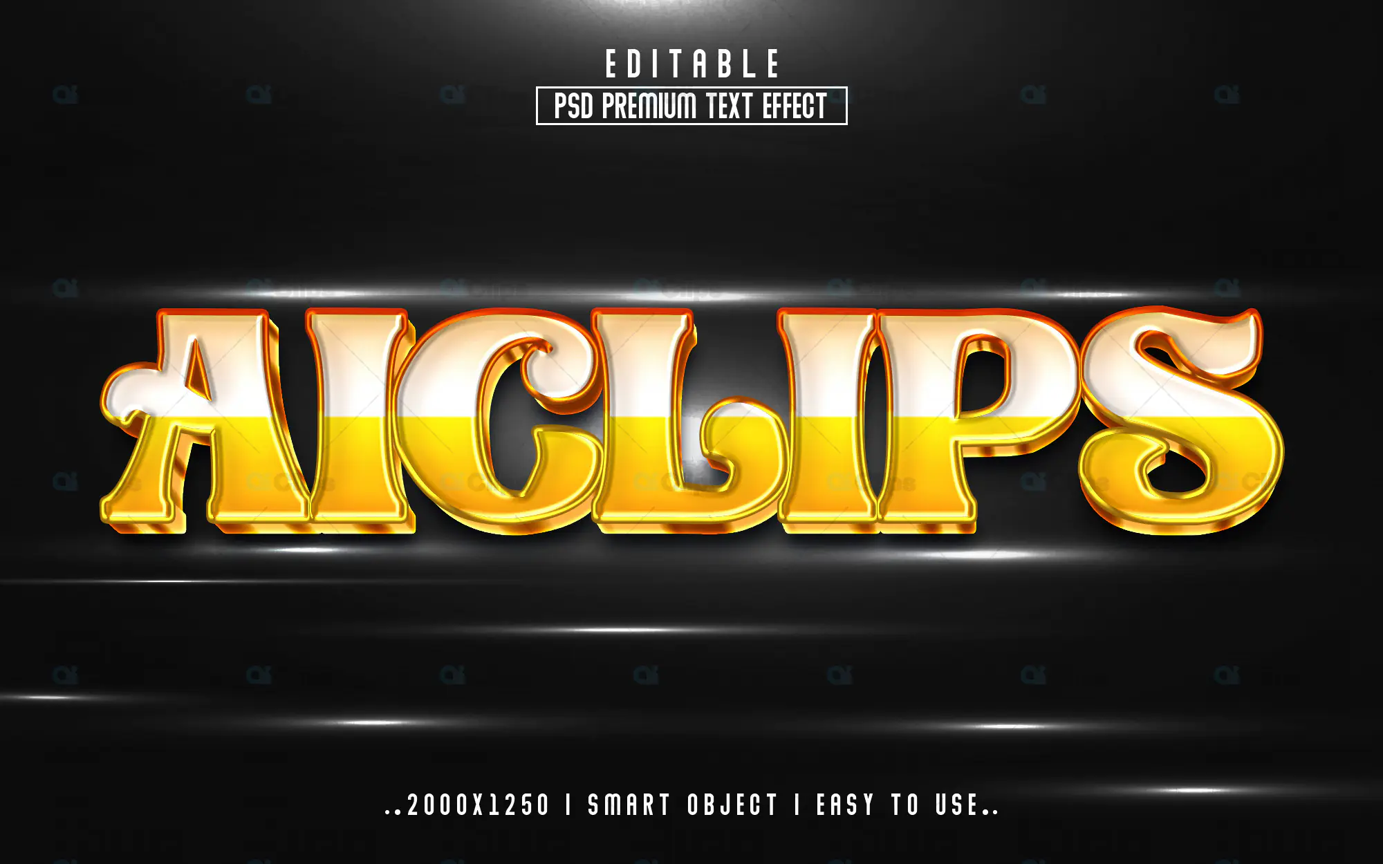 Golden Glow Text Effect PSD