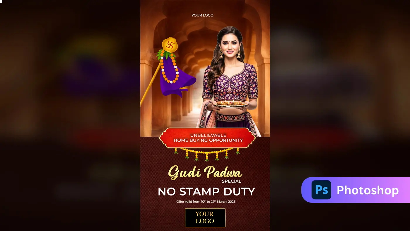 Gudi Padwa Real Estate Offer Ad Template