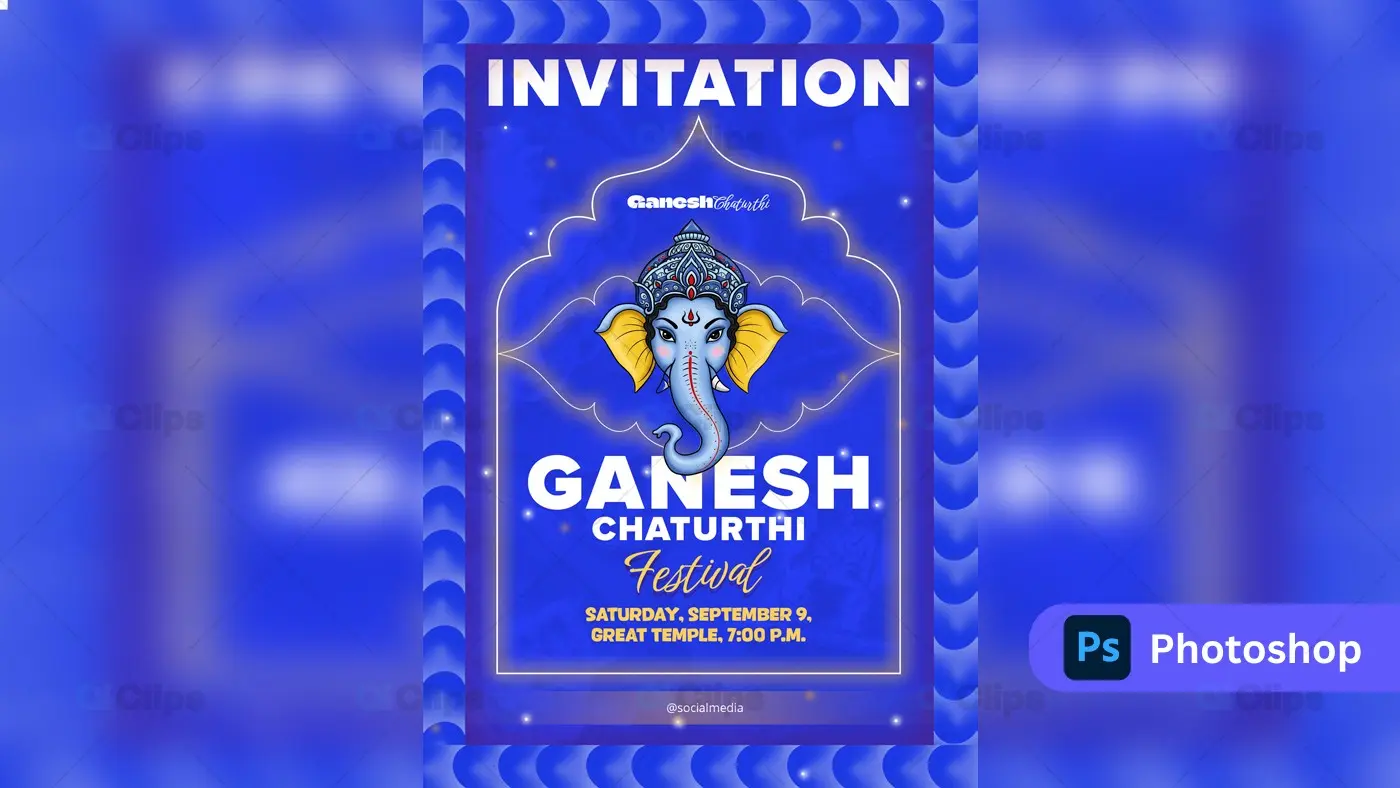 Ganesh Chaturthi Invitation Template PSD