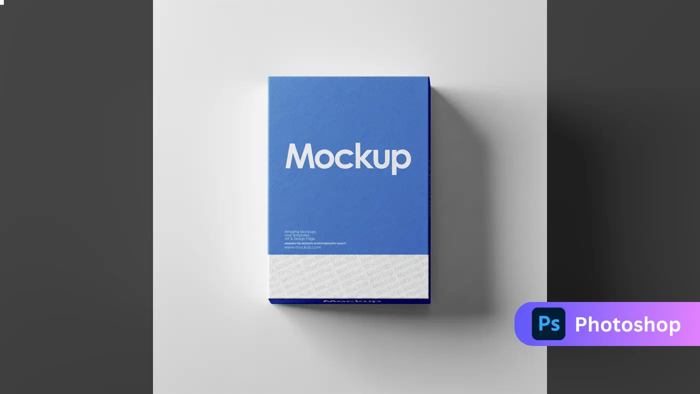 Modern Blue Gift Box Mockup