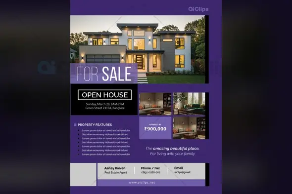 Modern Luxury Home Real Estate Open House Flyer Template
