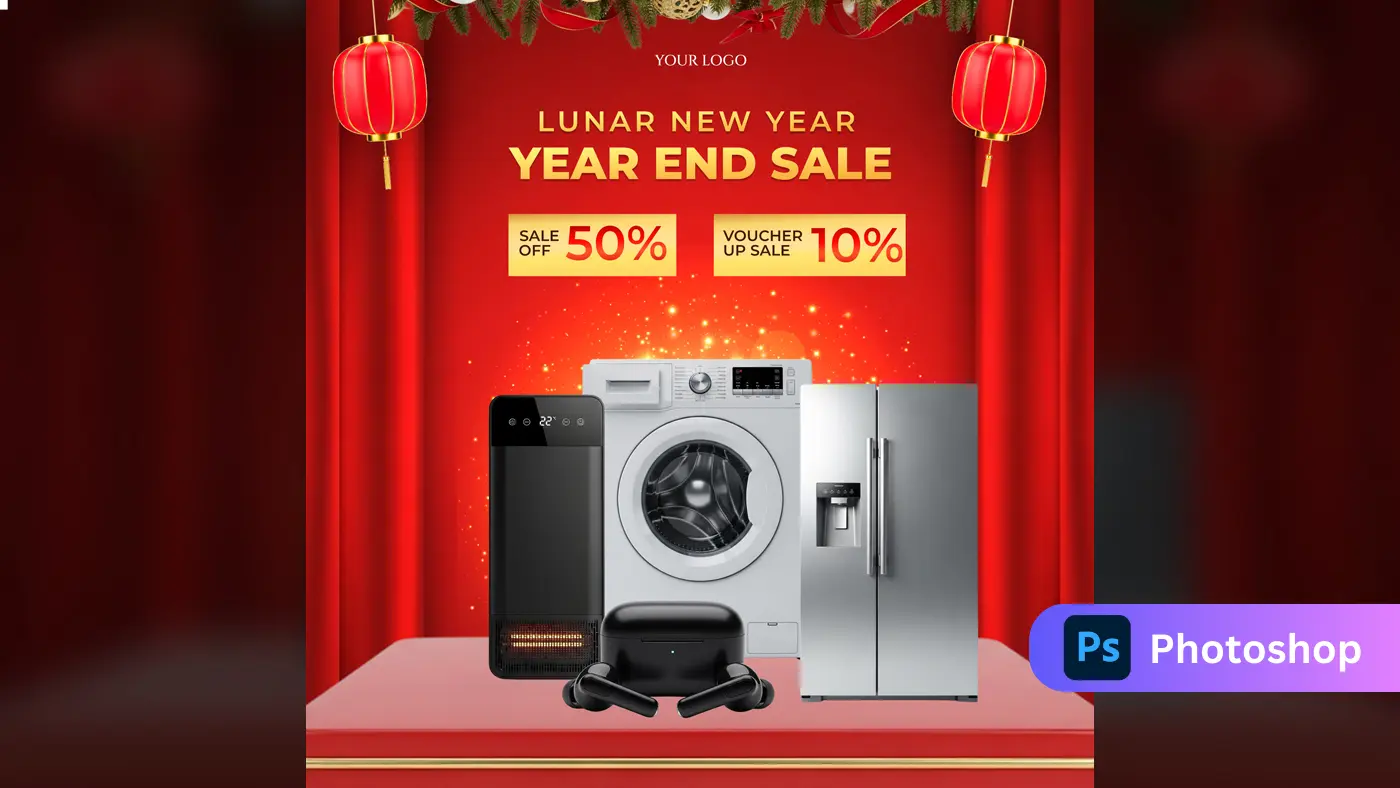 Lunar New Year Appliance Sale Banner Template