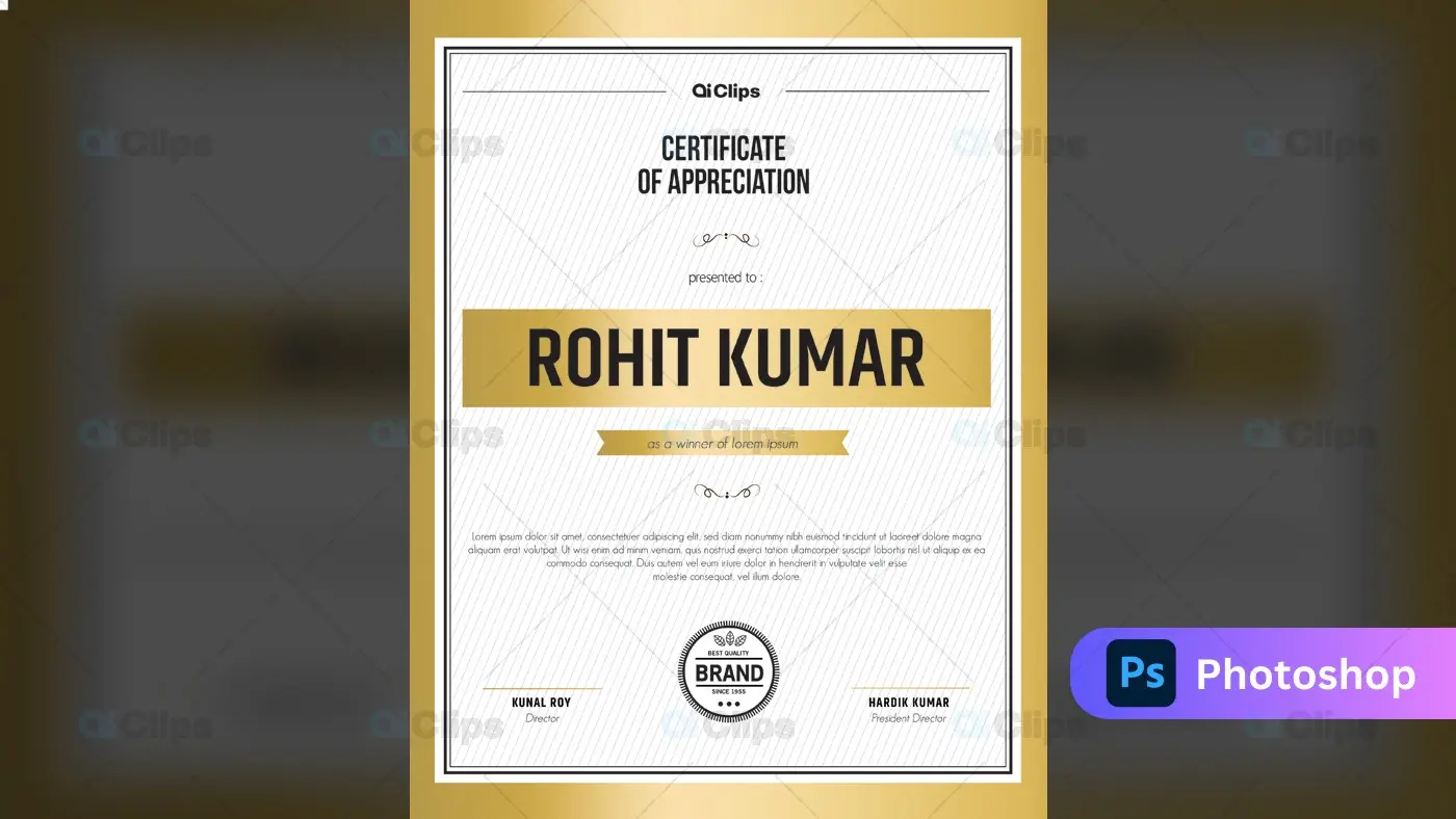 Modern Gold Certificate of Appreciation Template