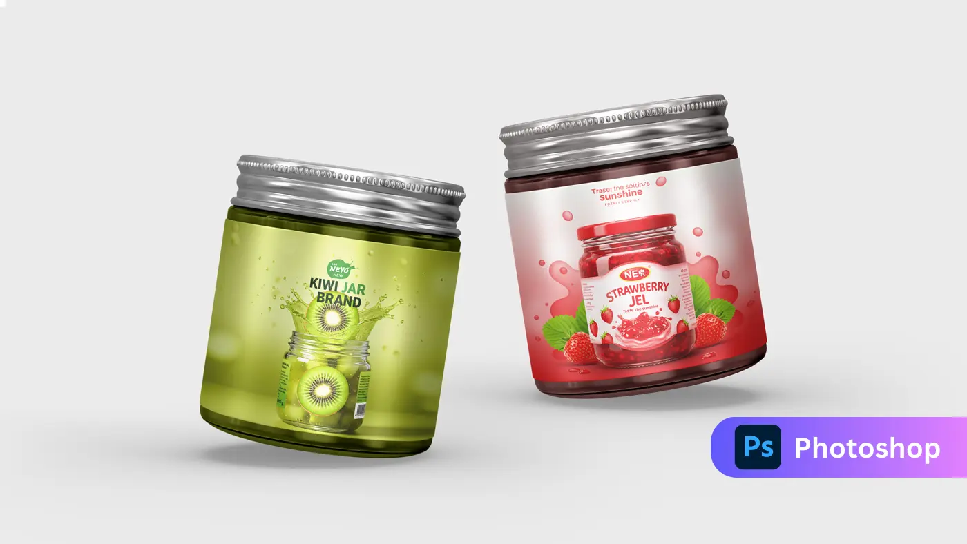 Organic Jam Jar Branding Mockup