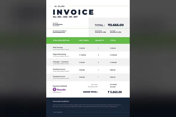Professional Invoice PSD Template – Clean & Modern Billing Design
