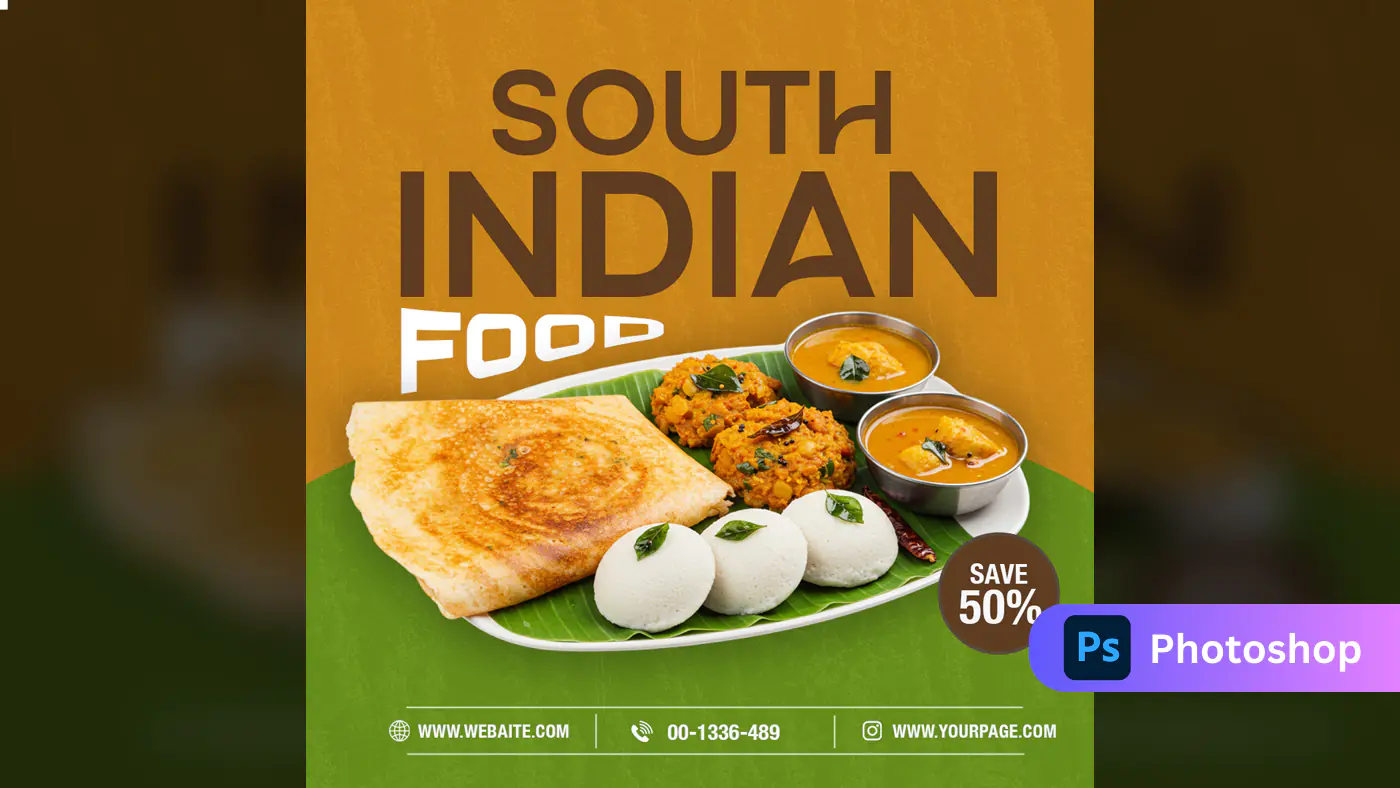 Delicious South Indian Feast Poster Template