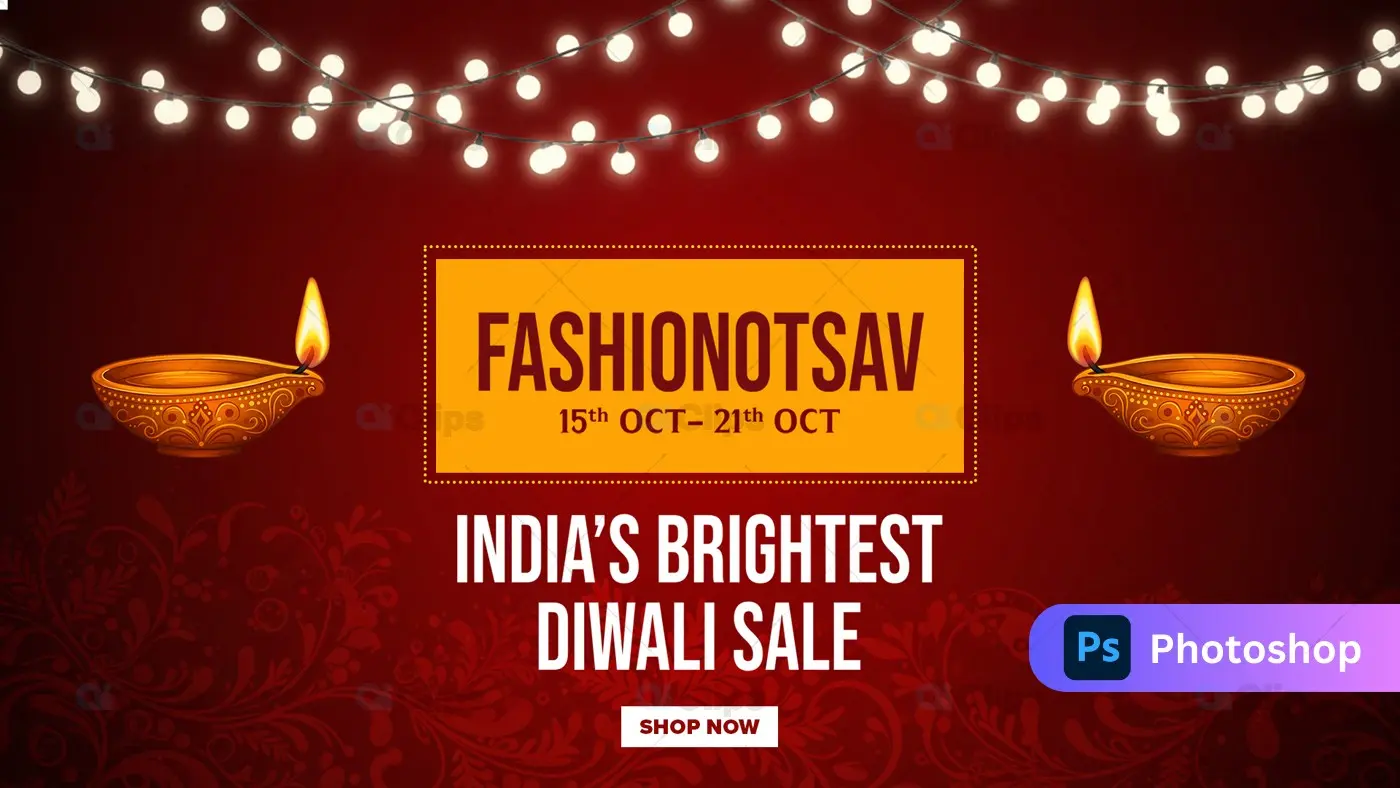 Festive Fashion Sale Photoshop PSD Template | AIClips