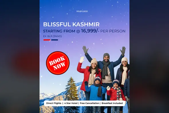 Winter Kashmir Family Tour Ad Template