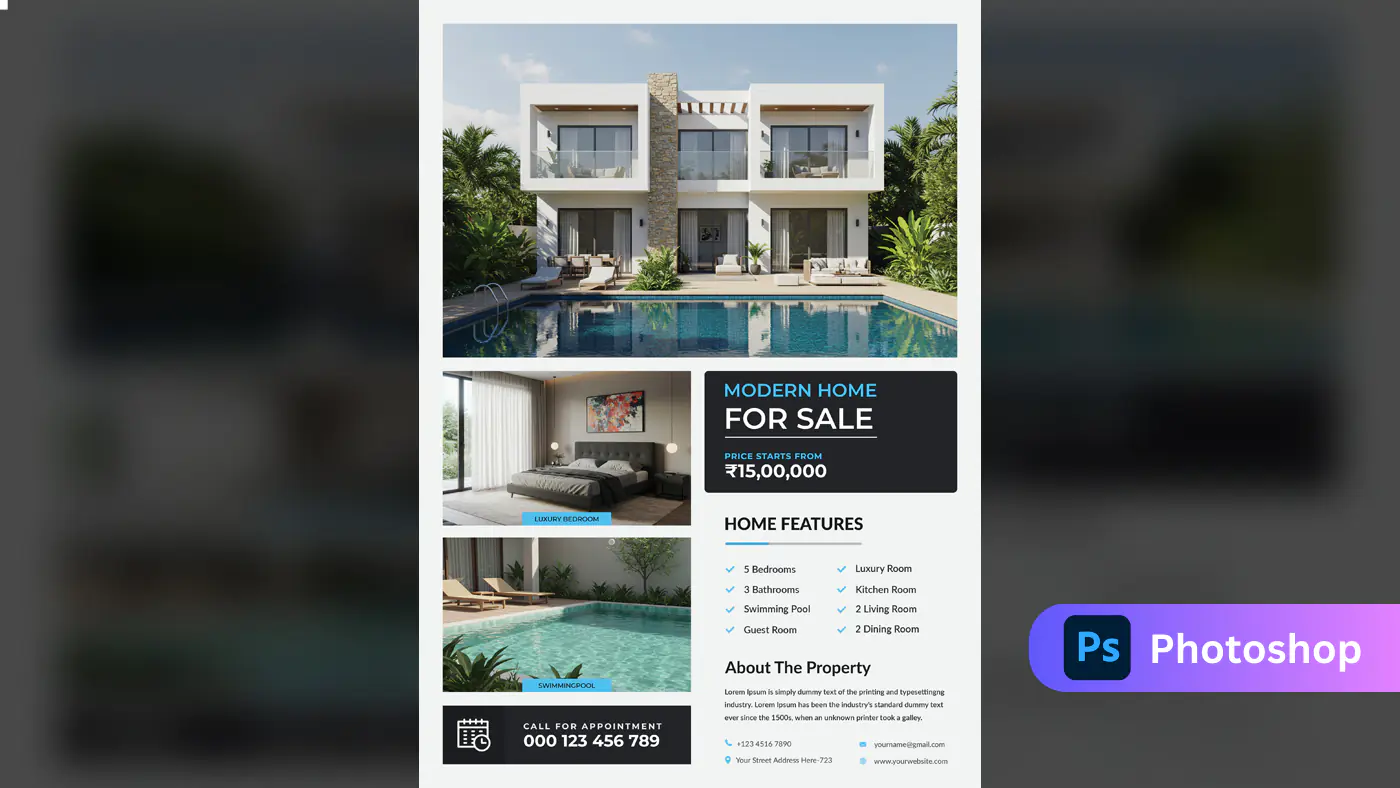 Luxury Villa Real Estate Flyer Template