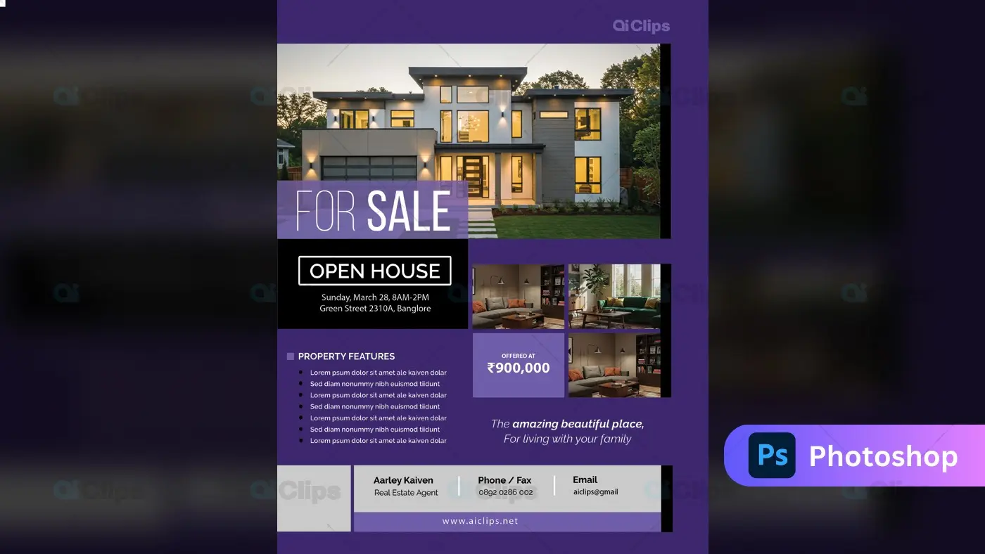 Modern Luxury Home Real Estate Open House Flyer Template