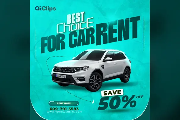 Dynamic Car Rental Photoshop Template for Creative Pros