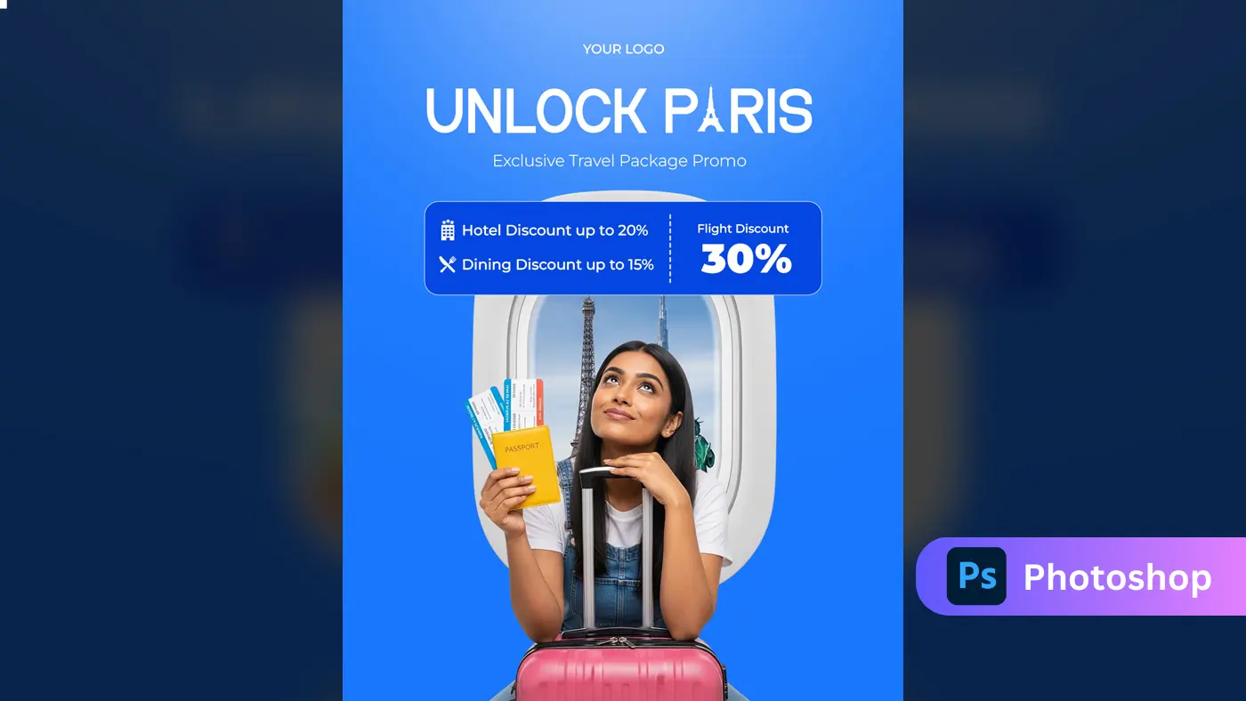 Paris Holiday Package Ad Template
