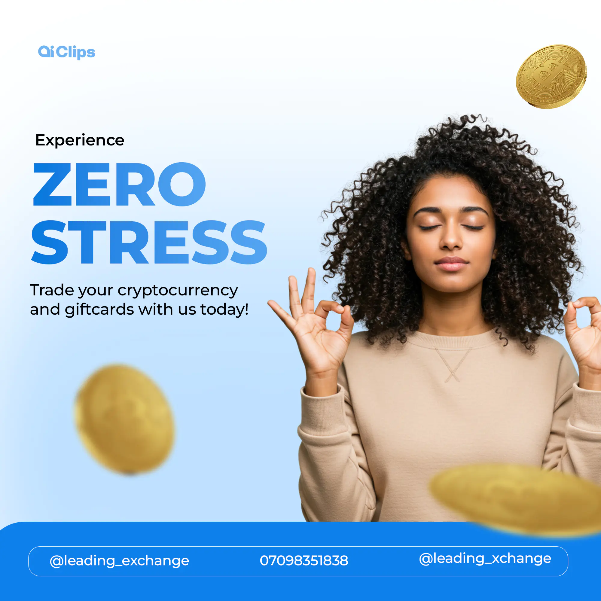 Stress-Free Cryptocurrency Exchange Ad Template