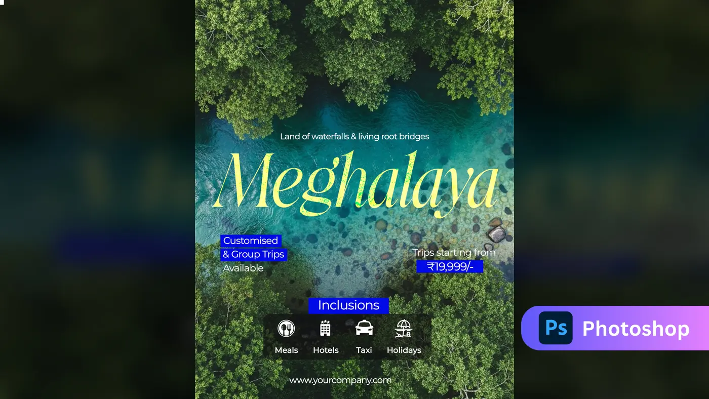 Meghalaya Nature Tour Ad Template