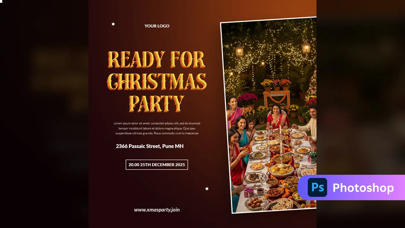 Indian Christmas Feast Invitation Template