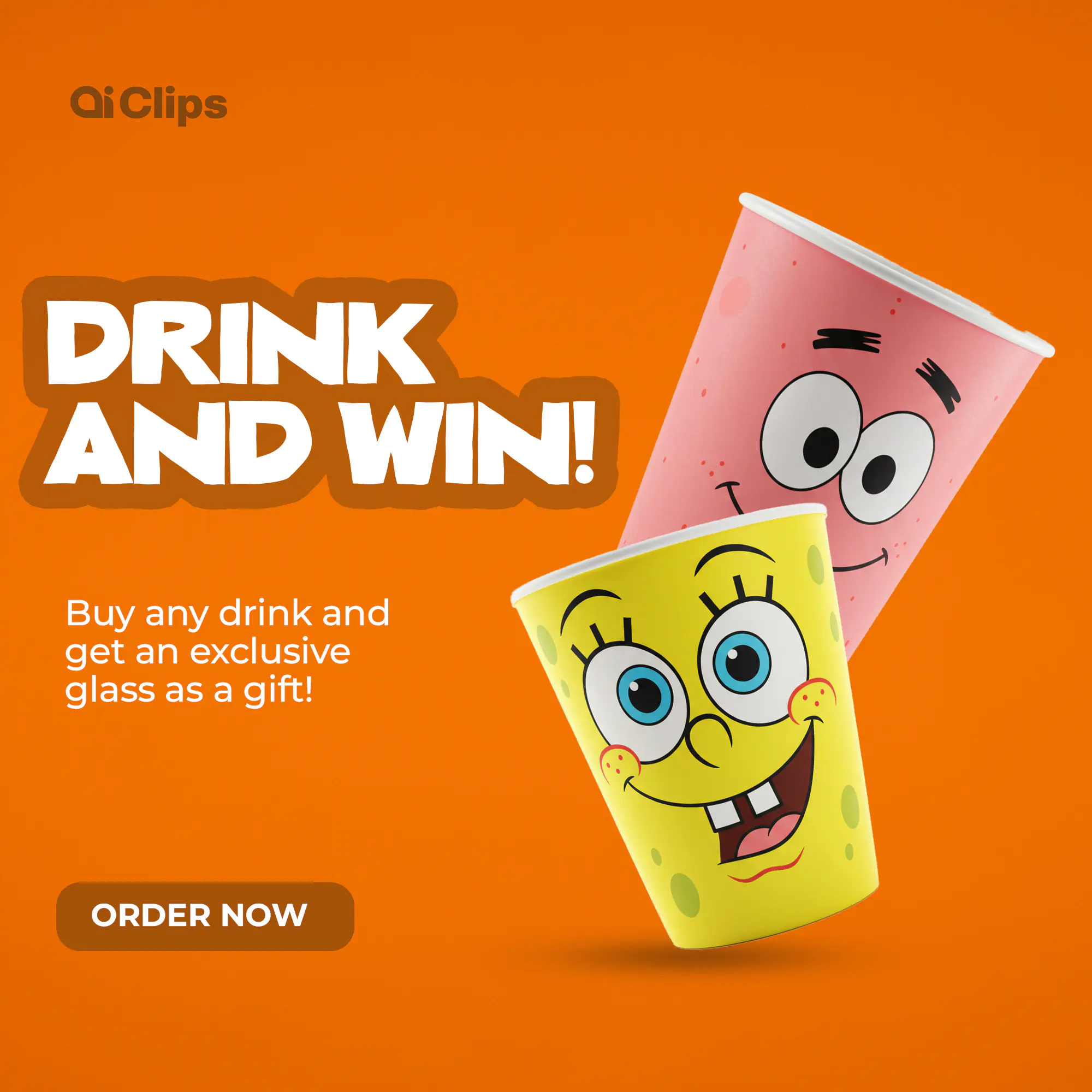 Cartoon Cup Promotion Template