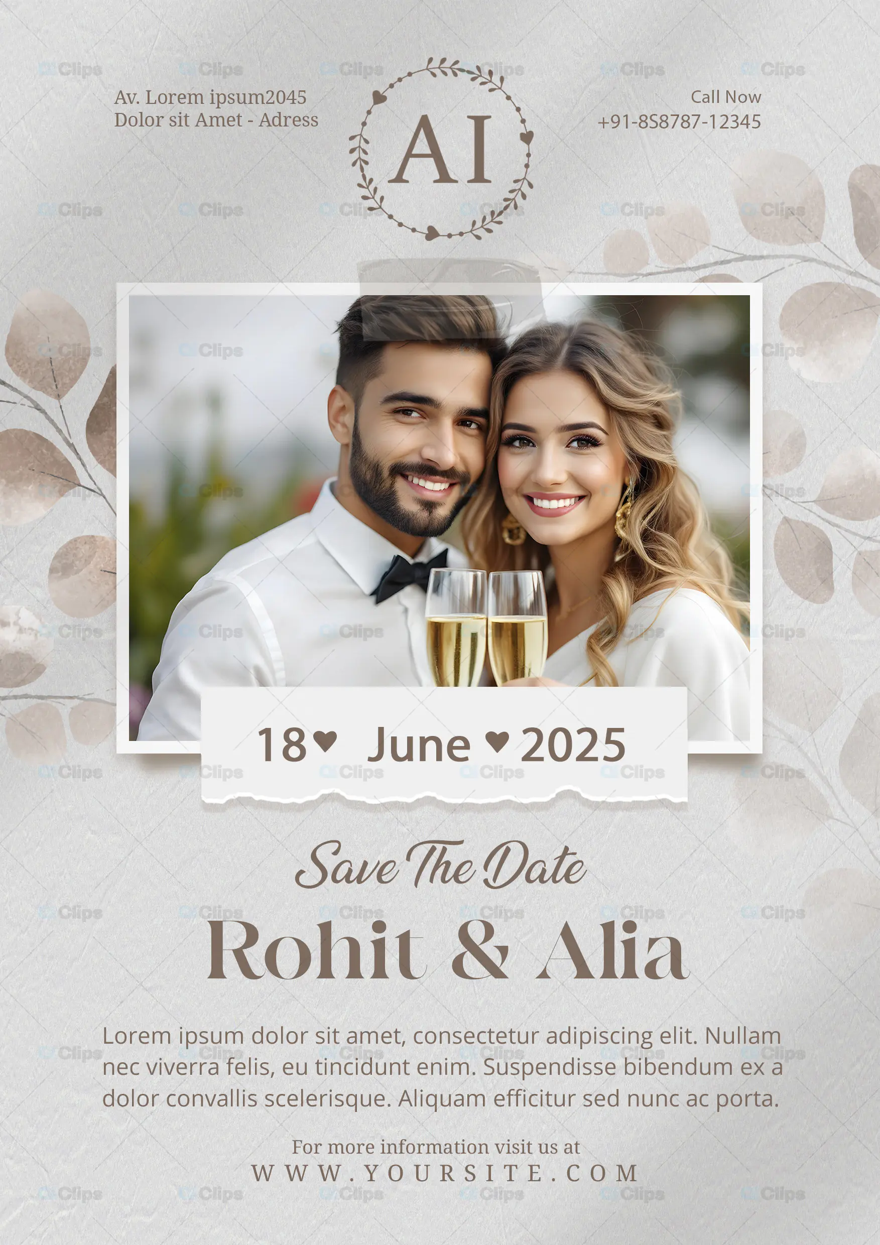 Elegant Save-the-Date PSD Template