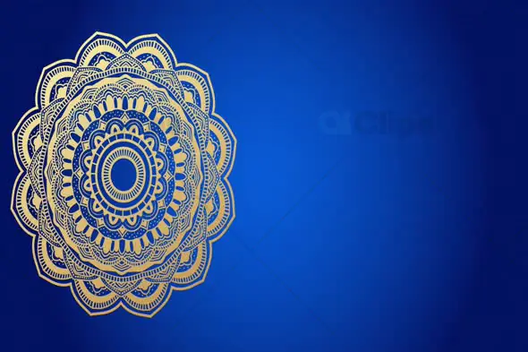 Gold Mandala on Deep Blue Background