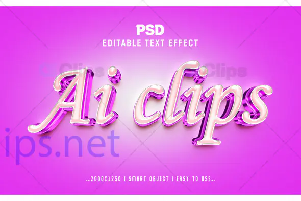 Glossy Pink Script Text Effect PSD