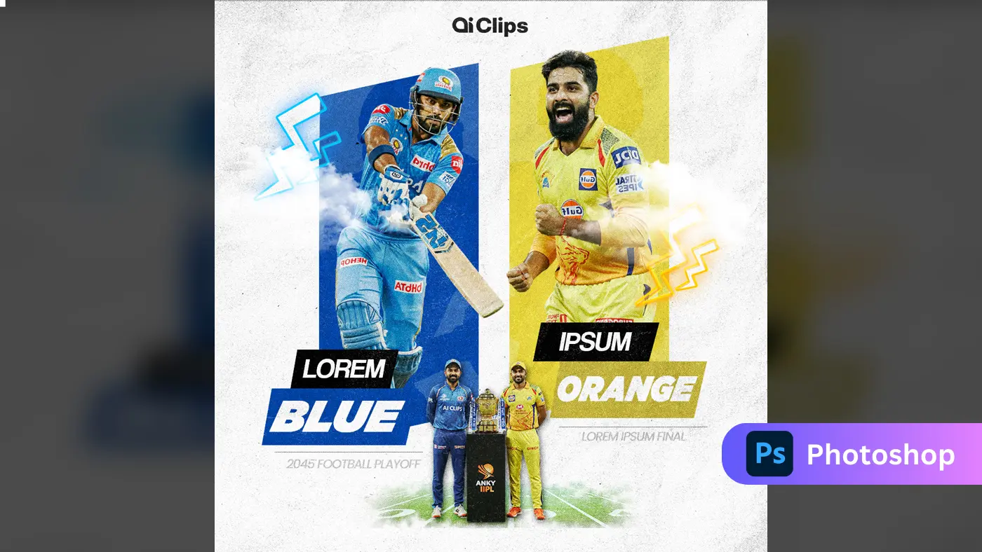 Dynamic Cricket Match Photoshop Template for Events