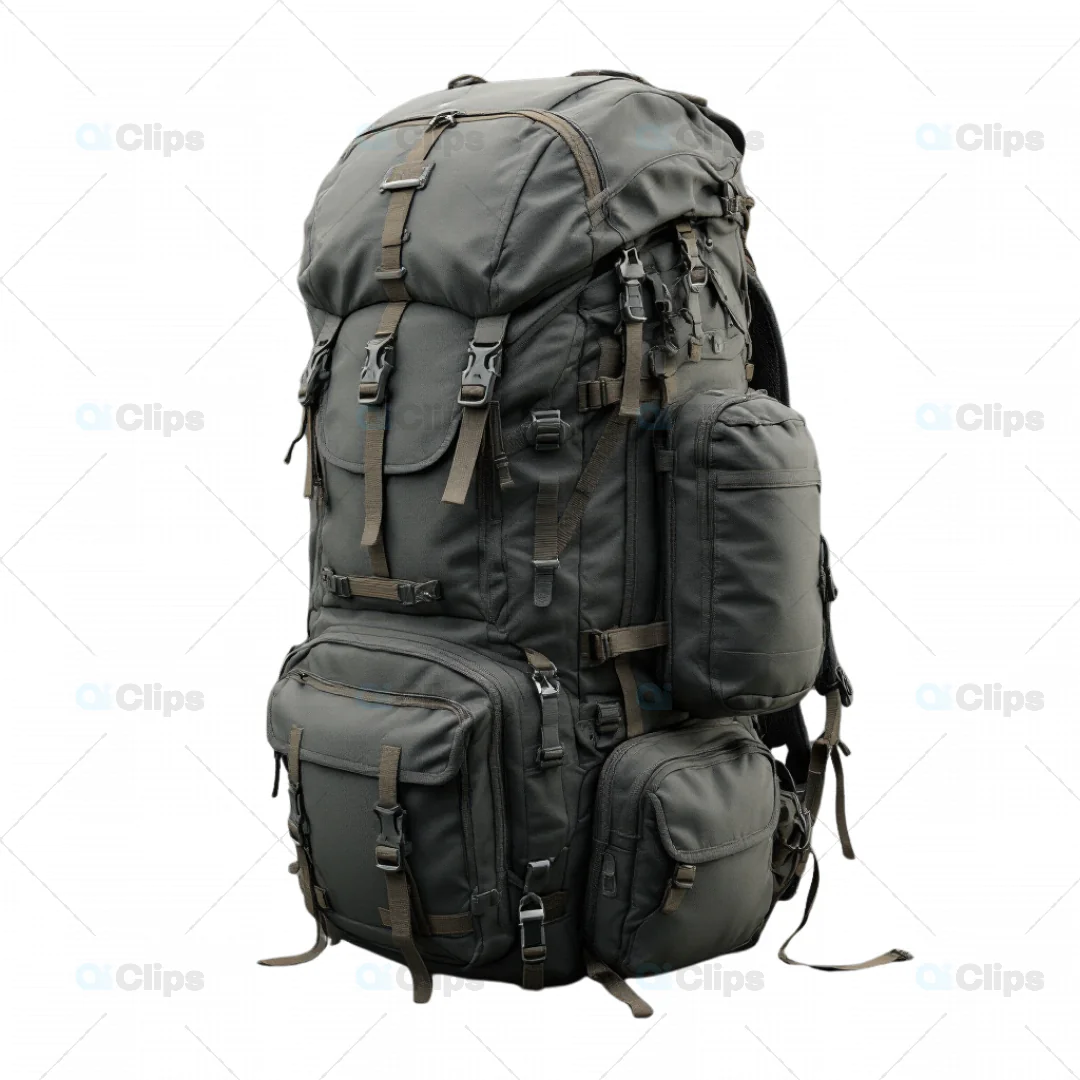 Military-Style Tactical Backpack 3D Model