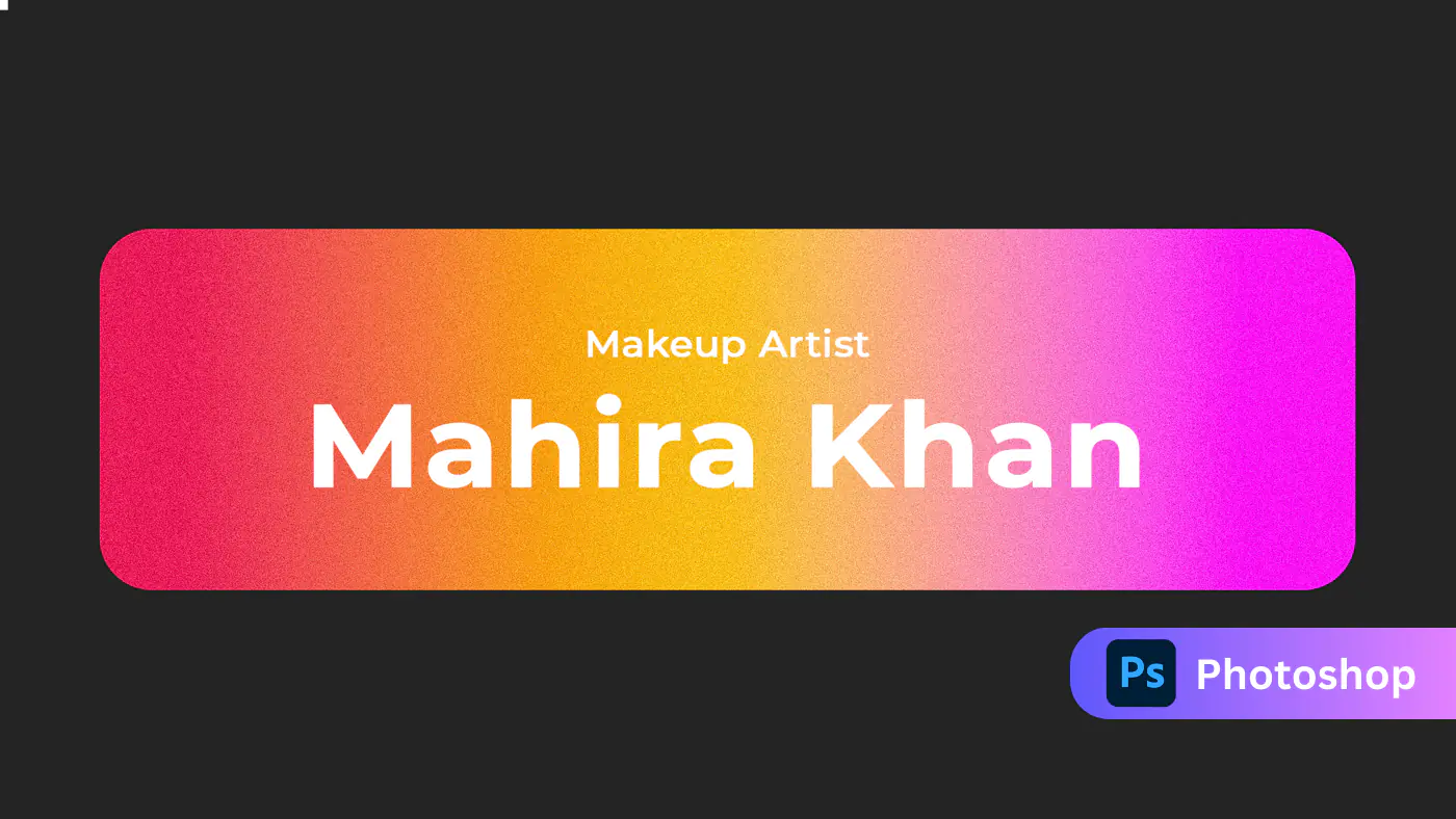 Vibrant Makeup Artist Gradient  Editable Template with Name & Title