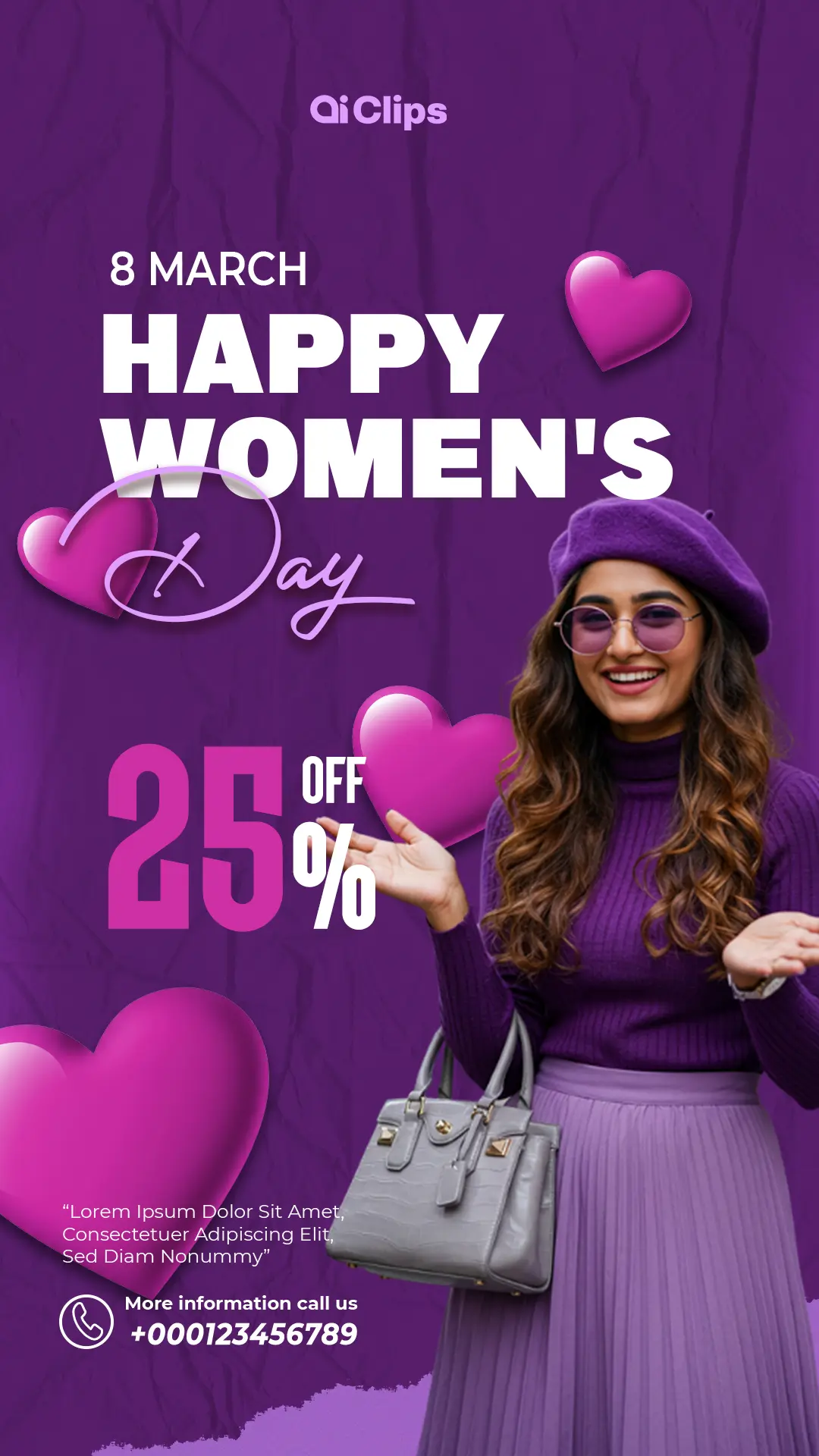 Vibrant Women's Day Photoshop Template for Promotions