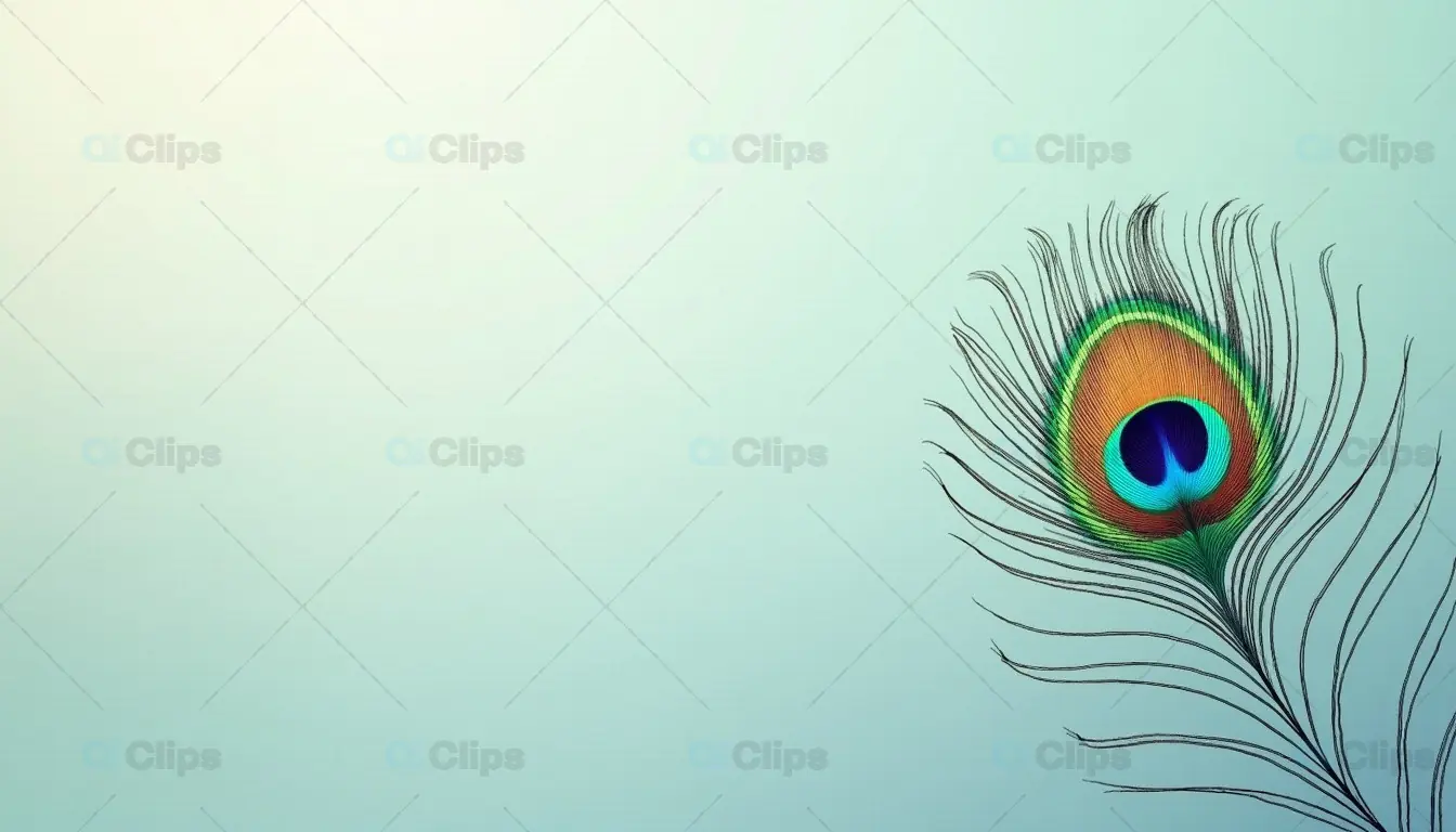 Peacock Feather Elegance with Soft Gradient Background