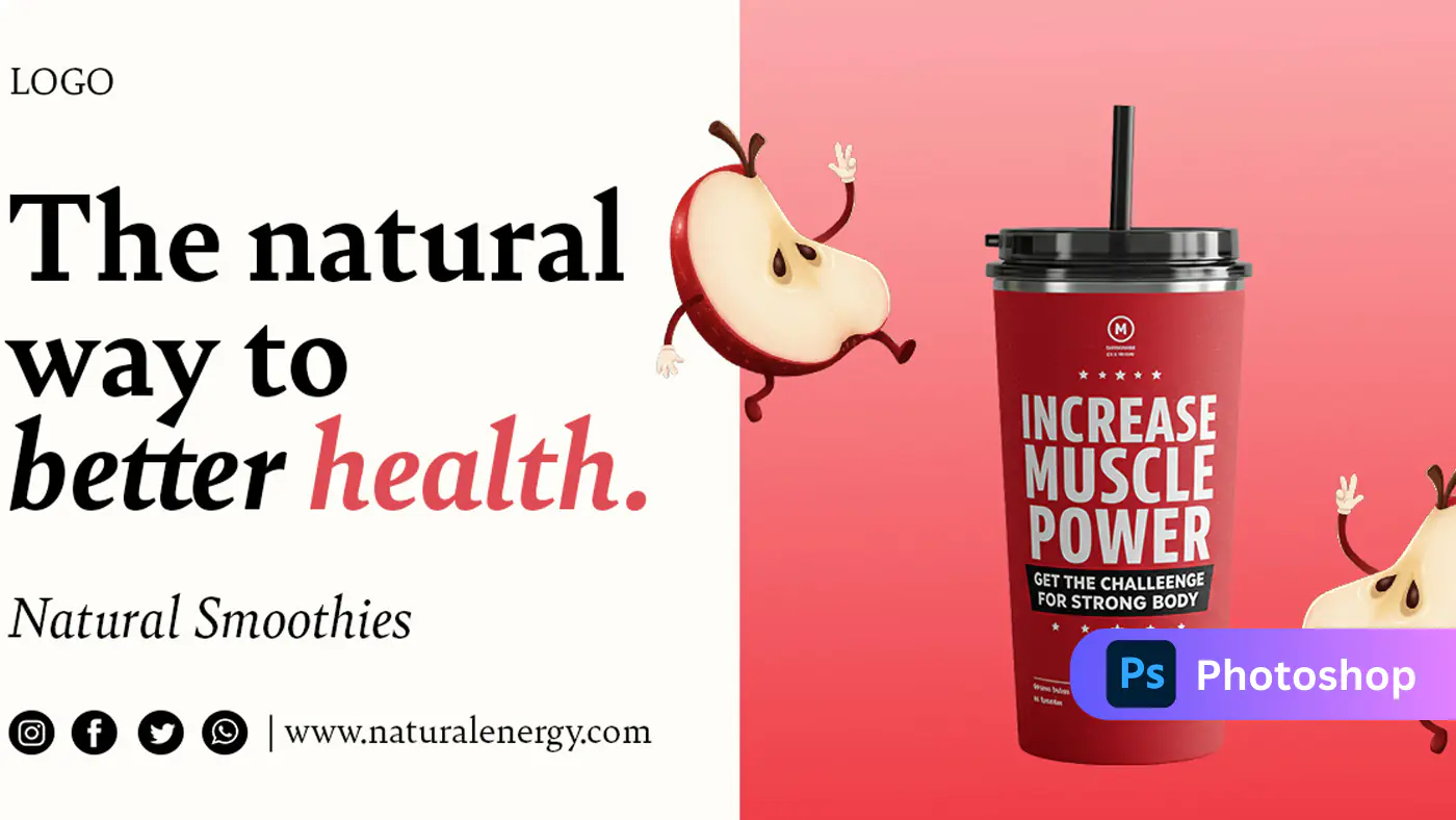 Natural Smoothie Fitness Promotion Template