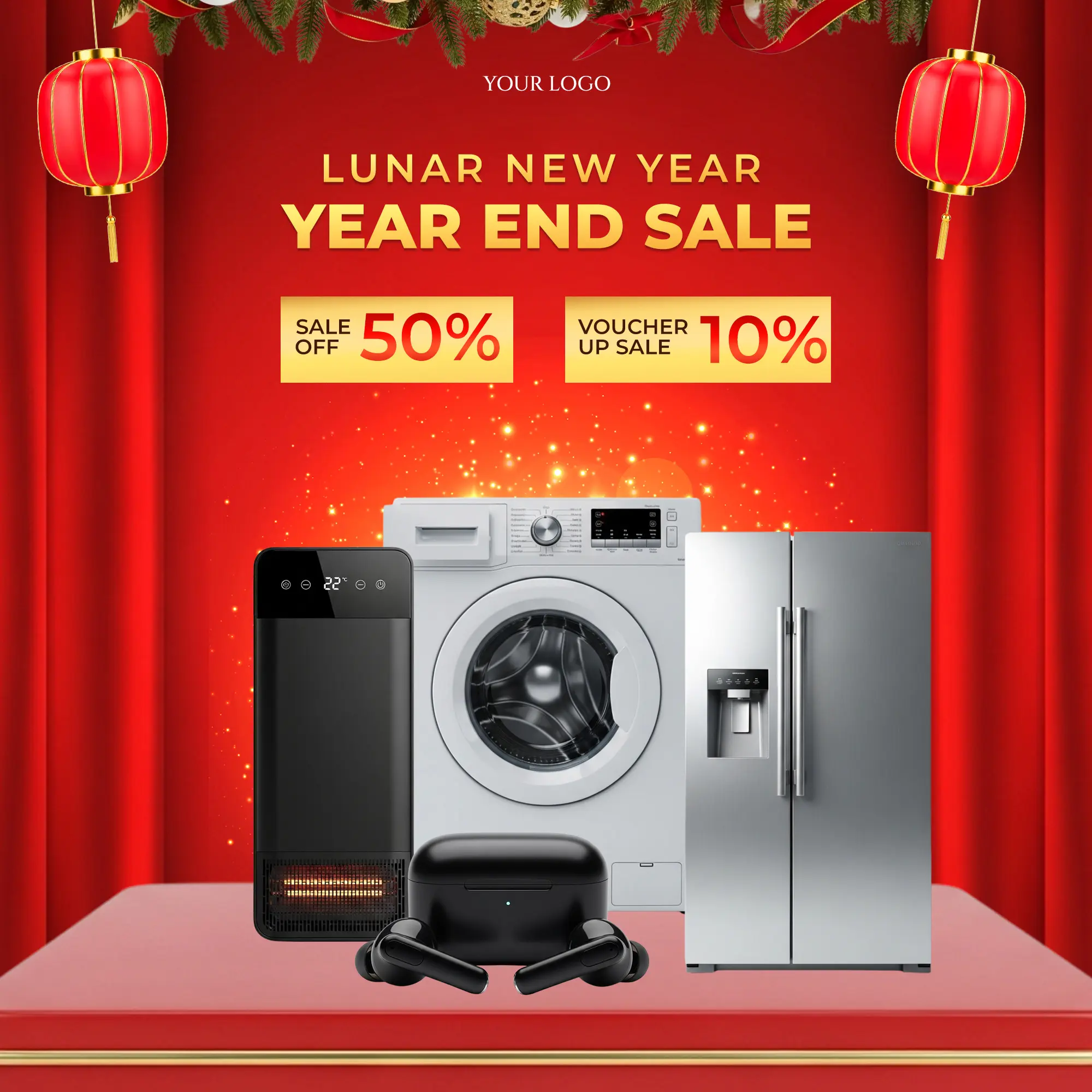 Lunar New Year Appliance Sale Banner Template
