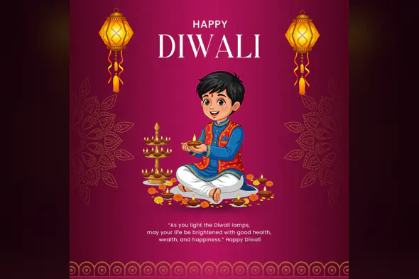 Joyous Diwali Greeting Template