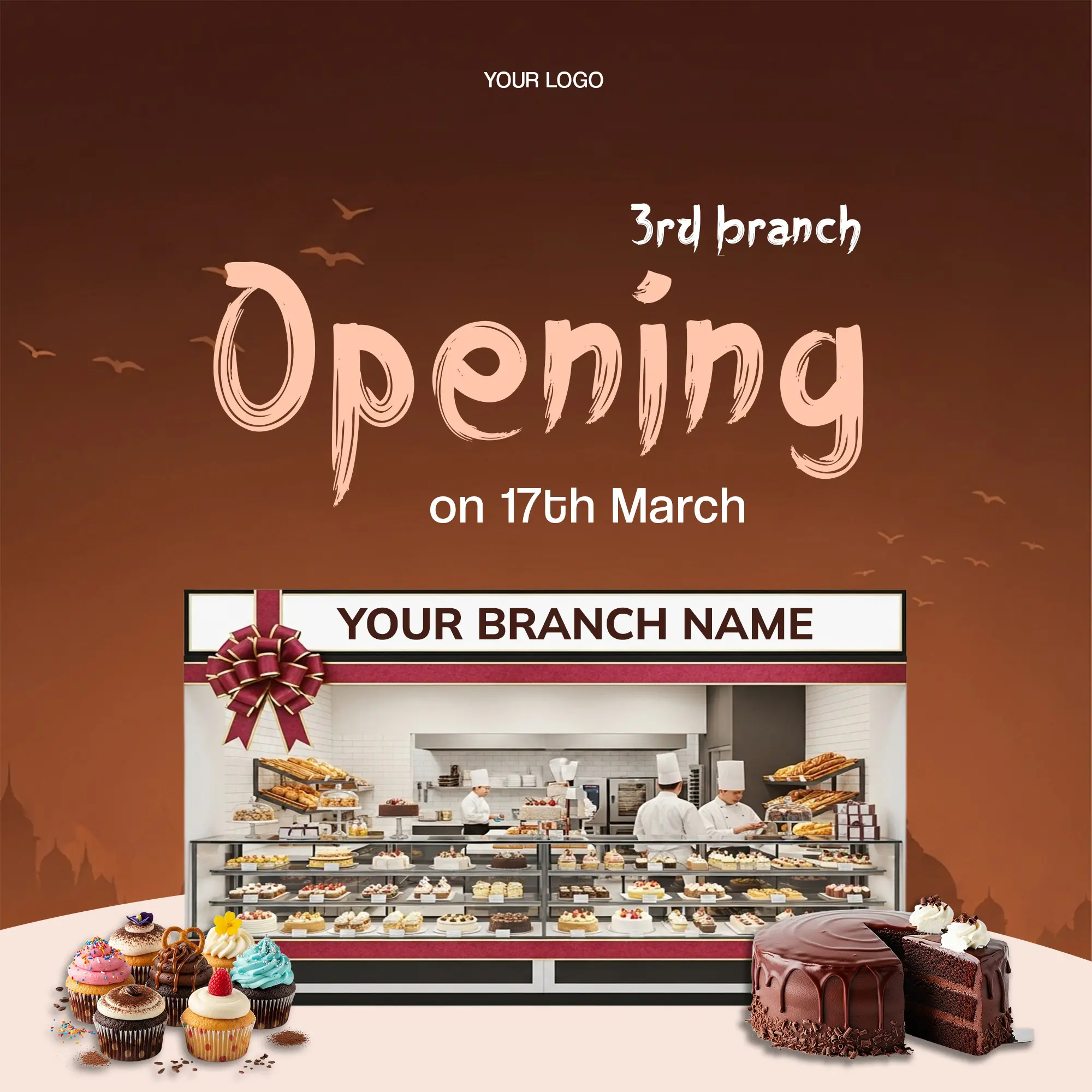 Bakery Branch Opening Announcement Template