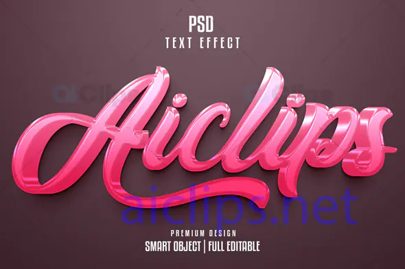 Glossy Pink Script Text Effects PSD